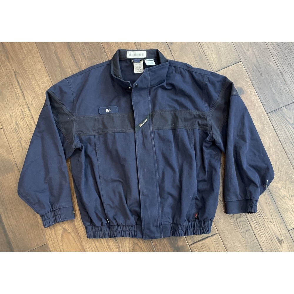Workrite FR Jacket Mens Large XLG  Blue Flame Resistant Coat Full Zip Workwear